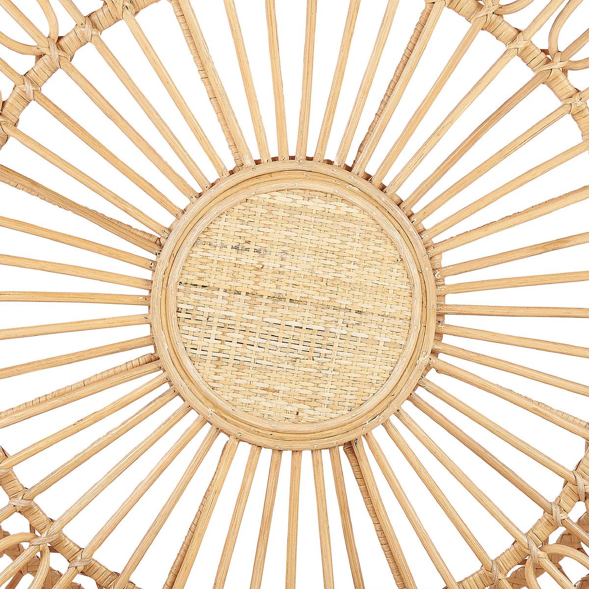 GARTEN-BEISTELLTISCH Rattan natürlich 85 cm Randazzo - Beige/Naturfarben, Naturmaterialien (85/85/40cm) - Beliani