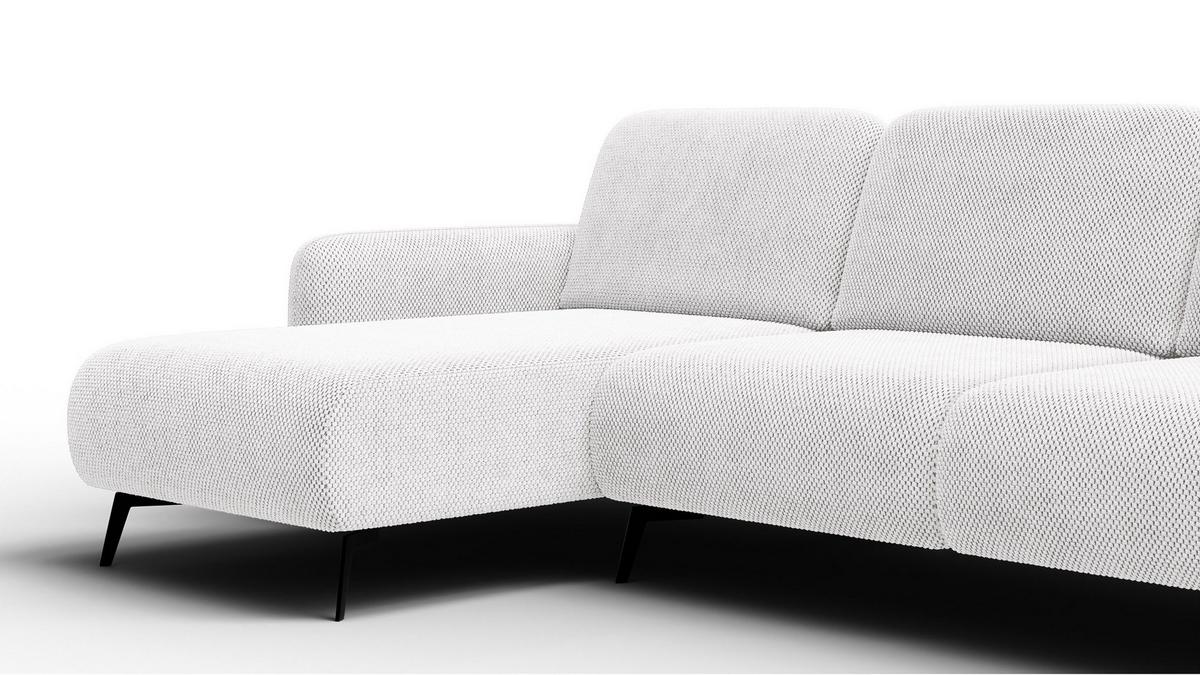 ECKSOFA FEBE 4-Sitzer links, creme - Creme/Schwarz, Holz/Textil (264/157cm) - Wozimo