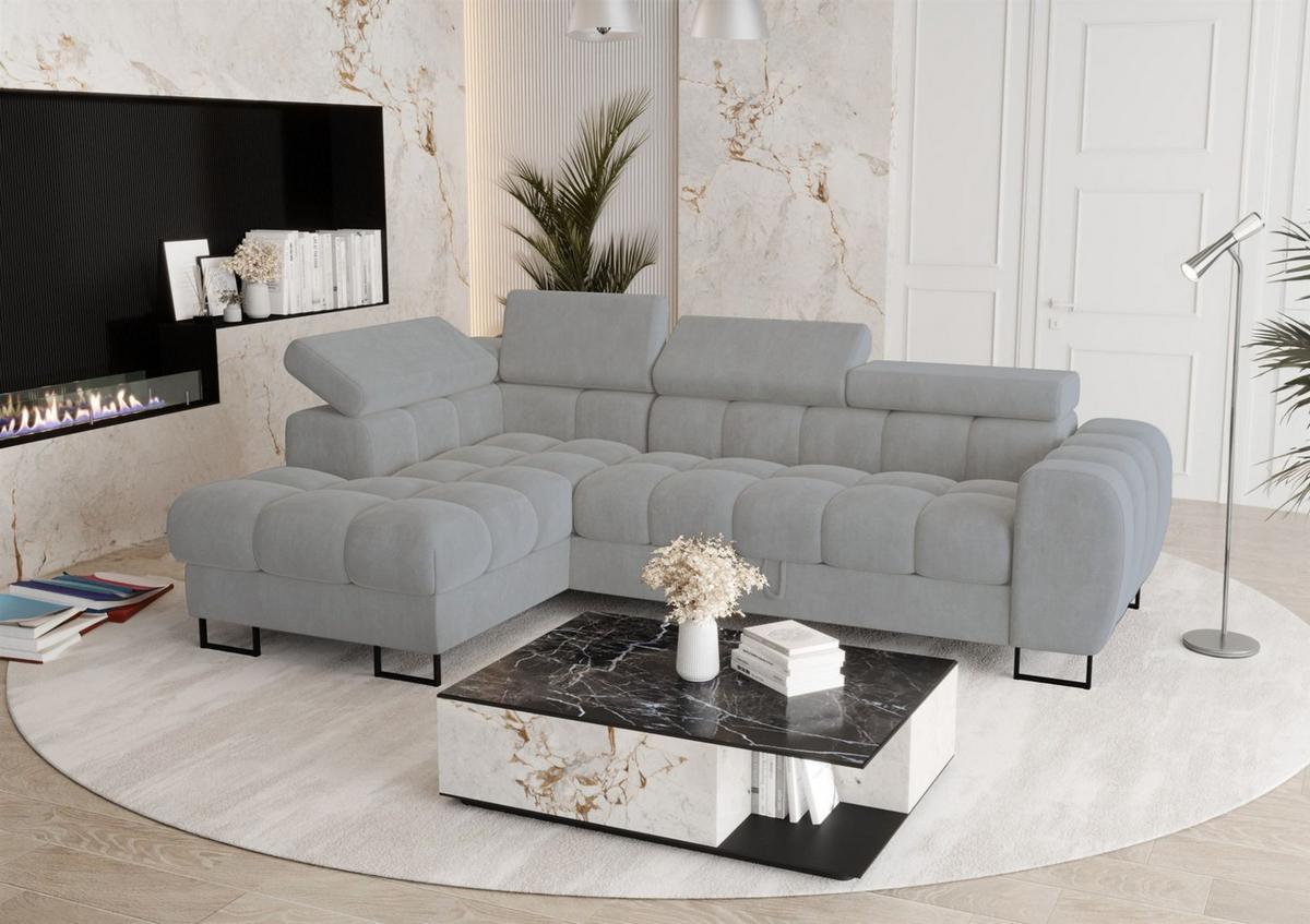 ECKSOFA Bastien Mit Schlaffunktion - Grau, Holzwerkstoff/Textil (170/260cm) - Fun Möbel