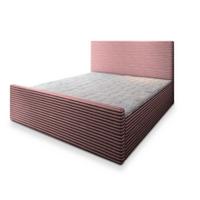 BOXBETT BRENTO 200x200 cm mit Matratze und Topper, H2+H3 - Rosa - Rosa, Holz (200/200cm) - MASSENO
