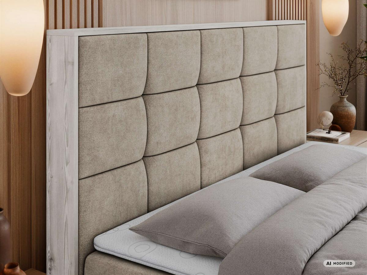 BOXBETT ALNOR 140/200 Greige Stukture - Topper Visco - H3 - Greige/Schwarz, Kunststoff/Textil (140/200cm) - MKS
