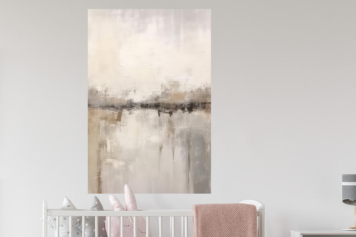 WANDTATTOO Moderne Kunst - Abstrakt - Beige Wandaufkleber 80x120 cm - Beige, Kunststoff (80/120/0.1cm) - MuchoWow