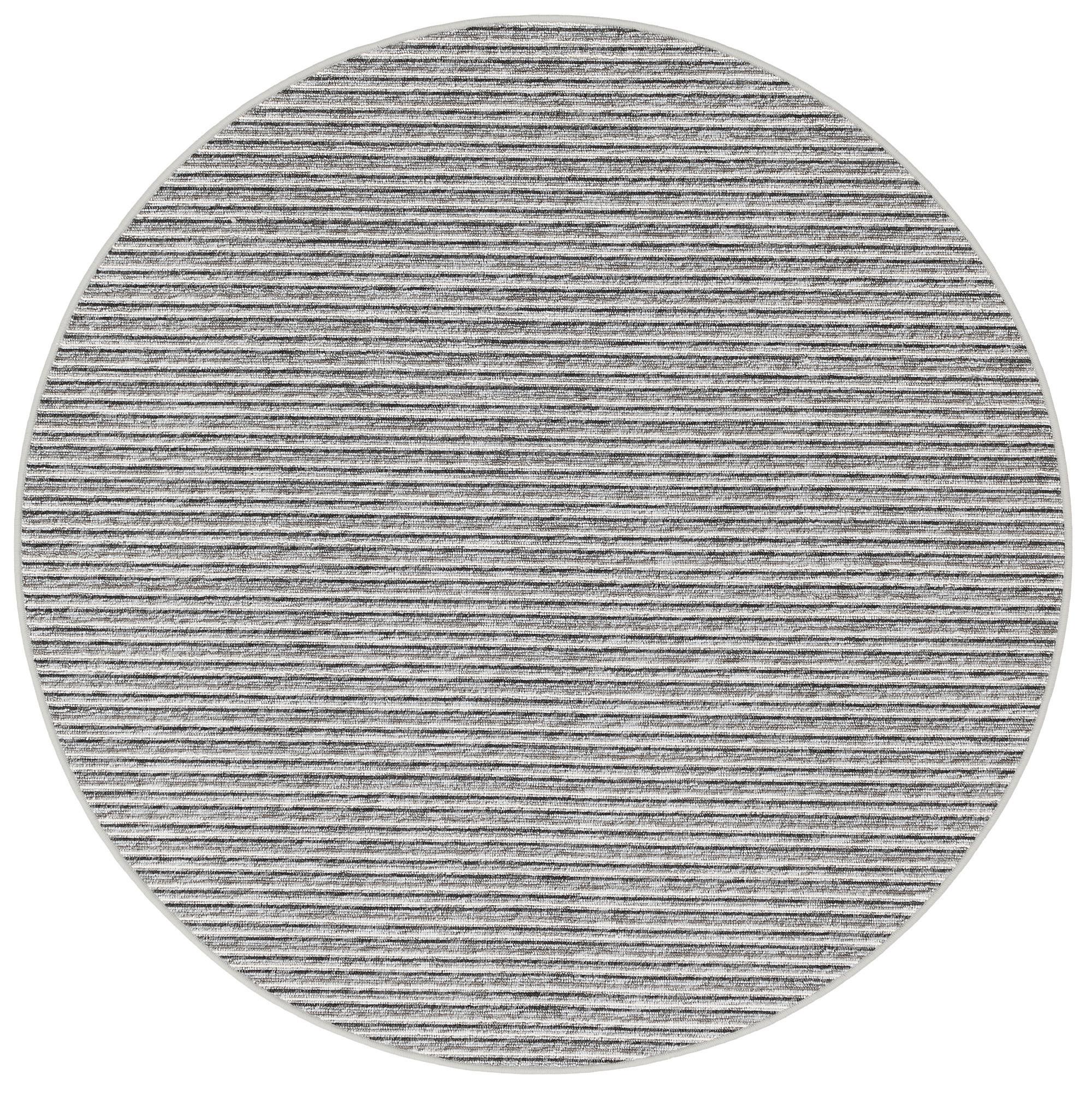 STREIFENBERBER TEPPICH MARTA RUND - Grau, Textil (133/133cm) - Snapstyle