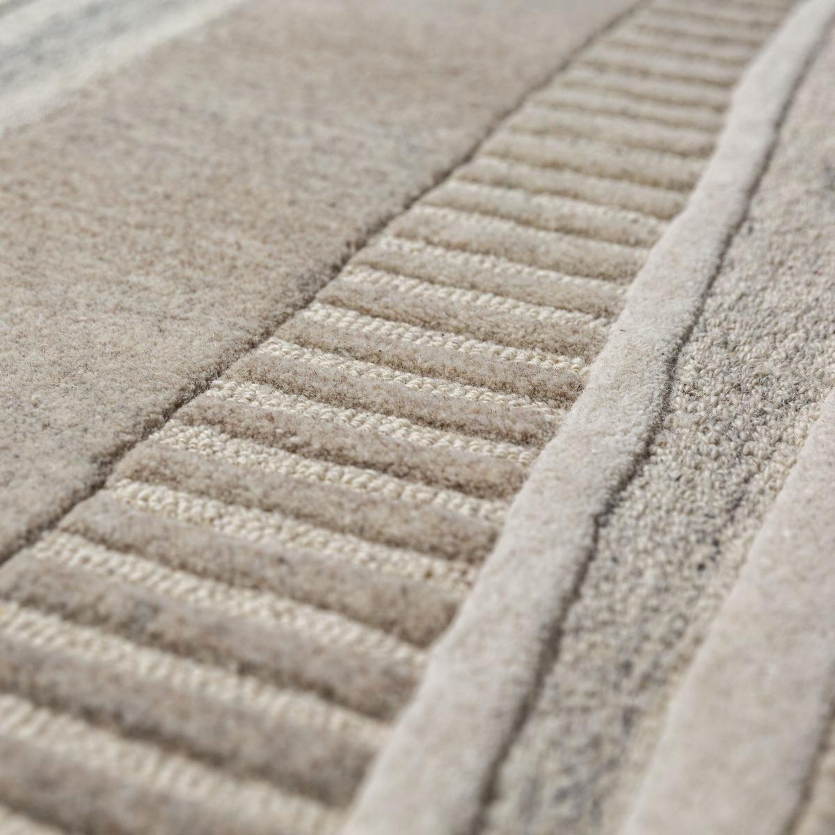 WOLLTEPPICH EDALE, abstrakt, Natur, 80 x 300 cm - Beige, Textil (80/300cm) - KADIMA DESIGN