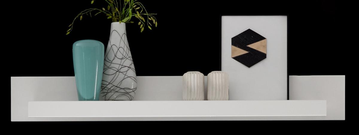 WANDBOARD weiß Hochglanz, Wandregal 150 x 20 cm - Weiß Hochglanz, Holzwerkstoff (150/20/18cm) - Furn.Design