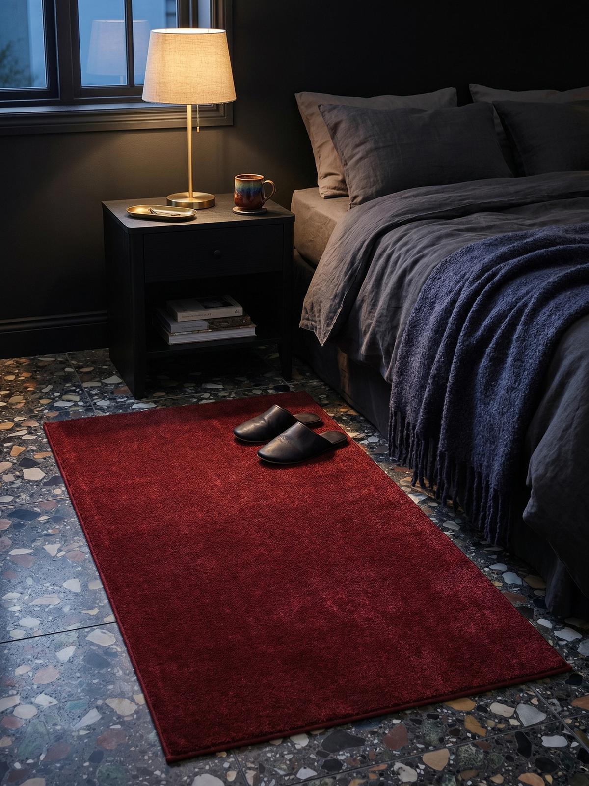 TEPPICH Kurzflor MAIN in Rot, einfarbig, 60 x 100 cm - Rot, Textil (60/100cm) - KADIMA DESIGN