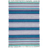 KELIM BAUMWOLLE NATUR TEPPICH GRACE - Blau, Textil (200/290cm) - Pergamon