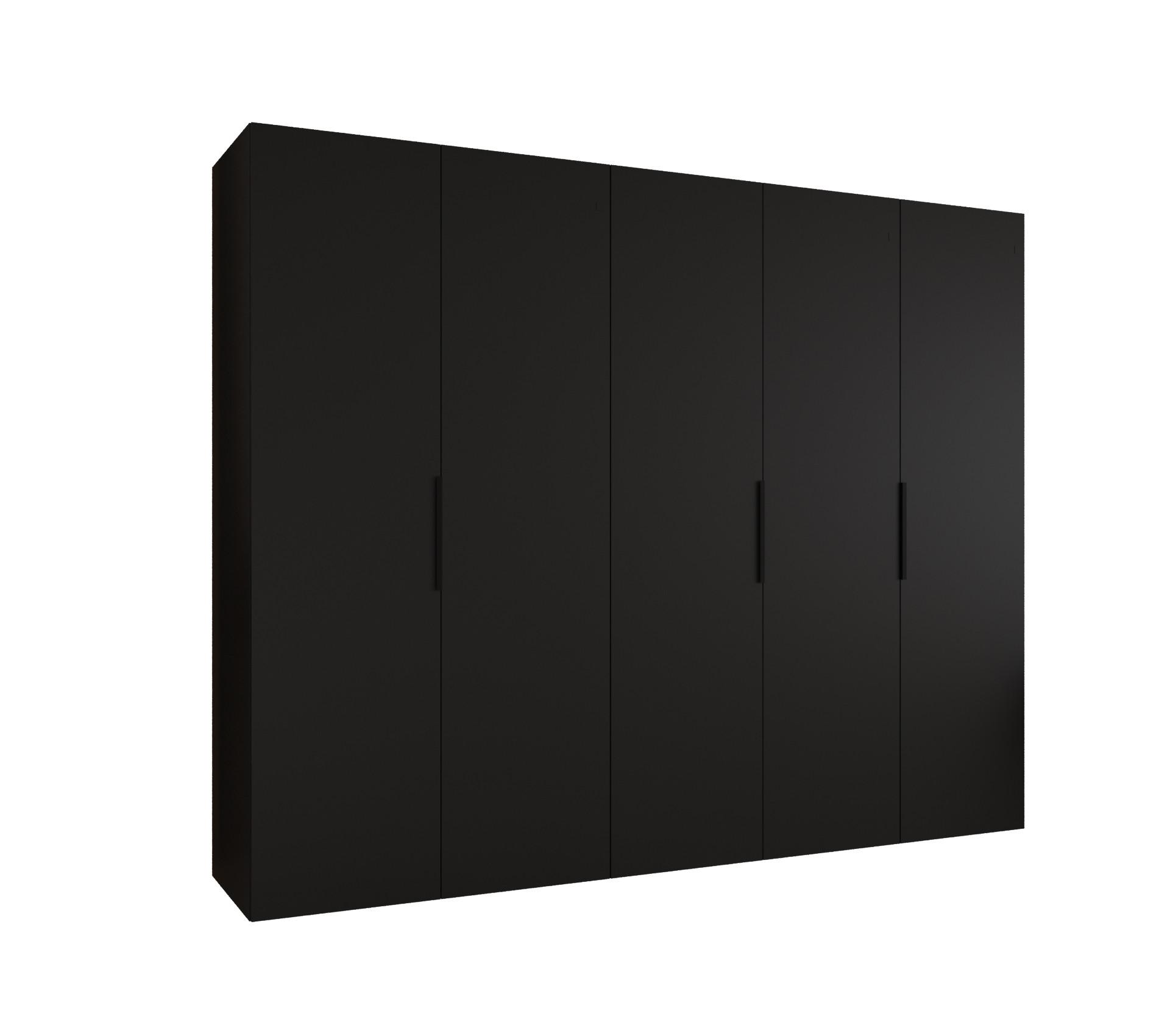 DREHTÜRENSCHRANK 202/250/52 5-türig - Schwarz, Holz (250/202/52cm) - MÖBEL KRYSPOL