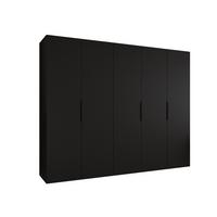DREHTÜRENSCHRANK 202/250/52 5-türig - Schwarz, Holz (250/202/52cm) - MÖBEL KRYSPOL