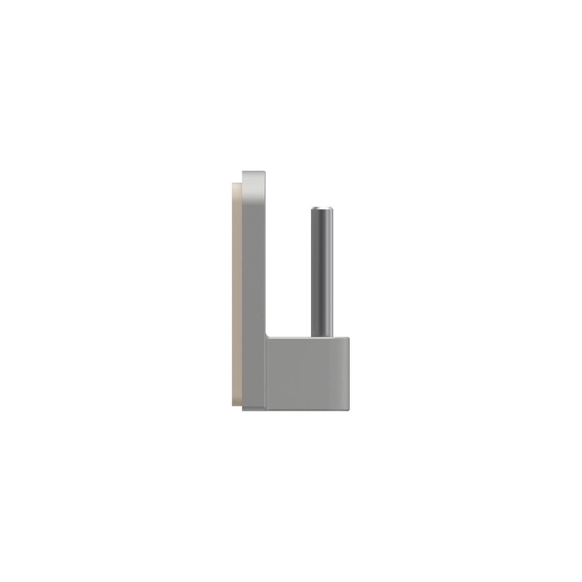 KLEBEHAKEN MIT METALLSTIFT für Vitragestangen, Silbergrau, Packung 4 Stück - Alufarben, Kunststoff/Metall (1.7/2.4/1.2cm) - INTERDECO
