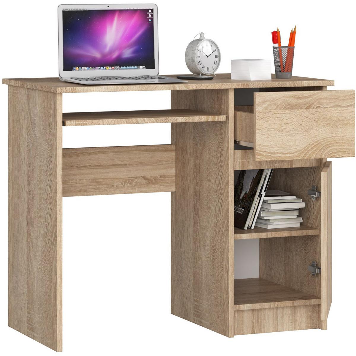 SCHREIBTISCH Eiche Sonoma 77/90/50 - Sonoma Eiche, Holzwerkstoff (155/85/77cm) - RAUMHIRSCH FURNITURE