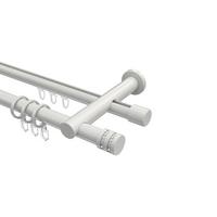 GARDINENSTANGE RUNDROHR-INNENLAUF Platon Estana 480 cm (geteilt in 3 x 160 cm), 2-läufig, 20 mm Ø Weiß - Weiß, Metall (480cm) - INTERDECO