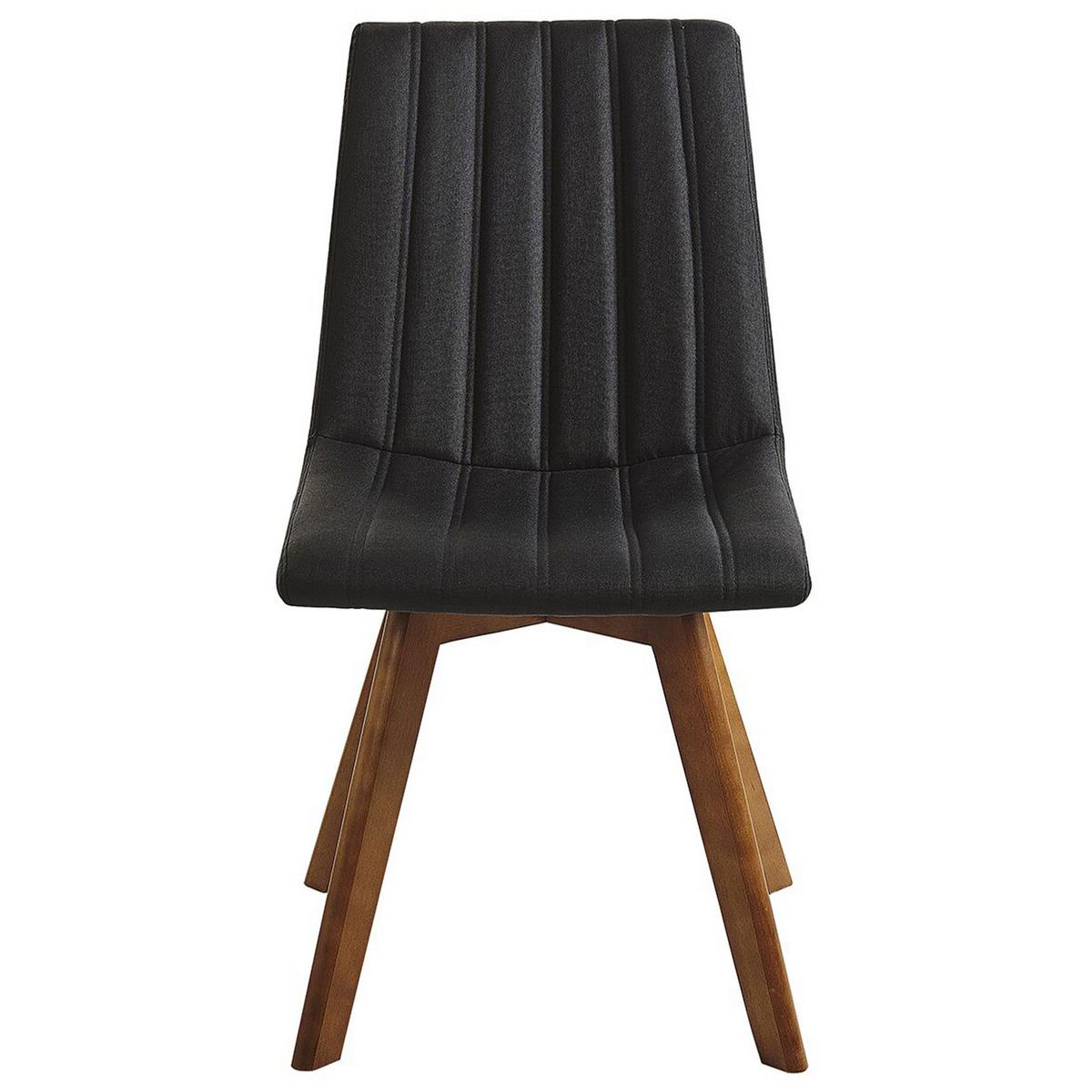 ESSZIMMERSTUHL 2er-Set Polsterbezug Schwarz Calgary - Schwarz, Holz/Textil (45/84/53cm) - Beliani