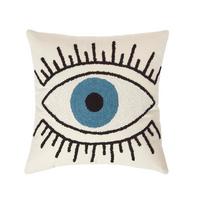 DEKOKISSEN Eye See You 45/45 cm getuftet - Creme, Textil (45/45cm) - Homescapes