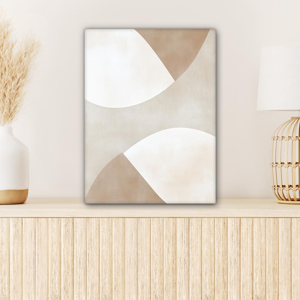 LEINWANDBILD Braun - Japandi - Abstrakt Room Decor 30x40 cm - Sandfarben, Textil (30/40cm) - MuchoWow