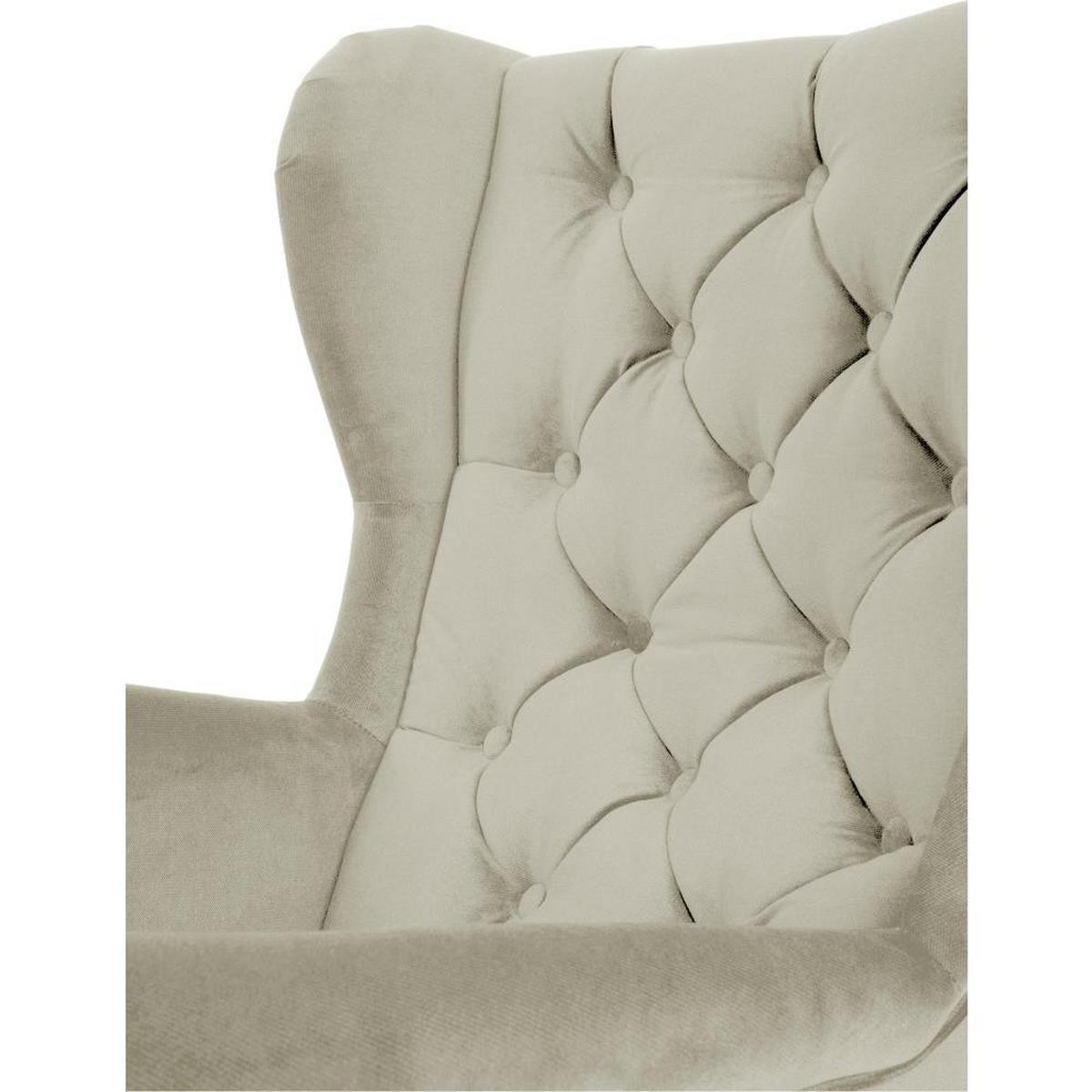 CHESTERFIELD-SESSEL Falco beige mit Holzbeinen - Wengefarben/Greige, Holz/Textil (82/102/92cm) - Beautysofa
