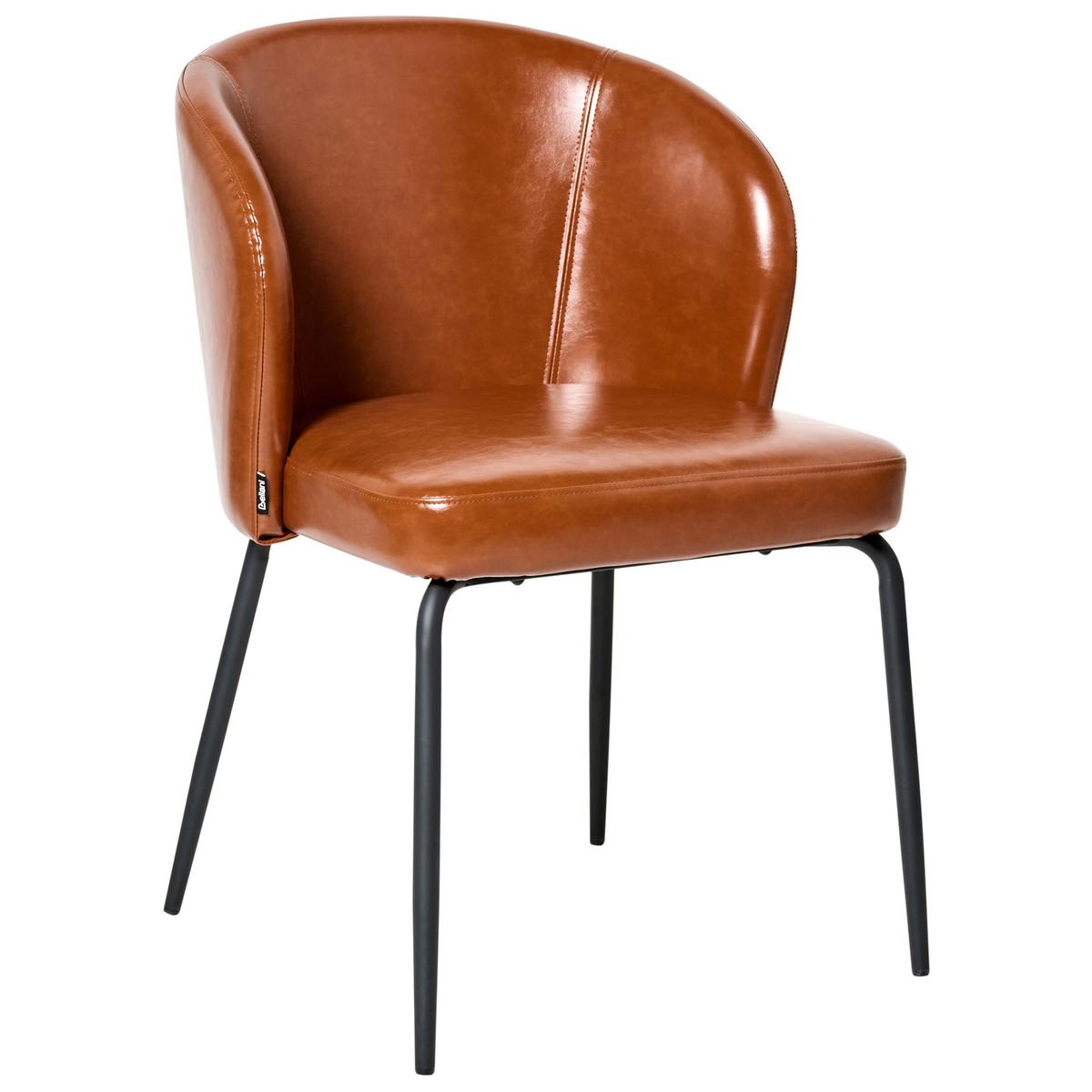 ESSZIMMERSTUHL 2er-Set Kunstleder Goldbraun Zana - Goldfarben, Kunststoff (55/81/56cm) - Beliani