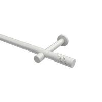 GARDINENSTANGE Prestige Zoena 260 cm (geteilt in 2 x 130 cm), 1-läufig (ohne Ringe), 20 mm Ø Weiß - Weiß, Metall (260cm) - INTERDECO