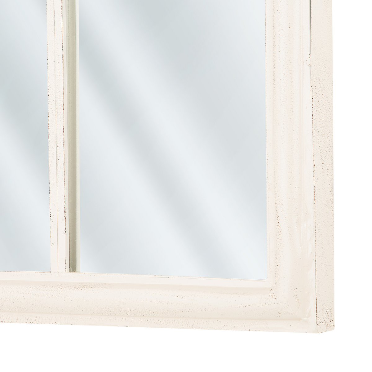 WANDSPIEGEL weiß Fensteroptik 62/113 cm Trelly - Weiß, Metall (62/113/5cm) - Beliani