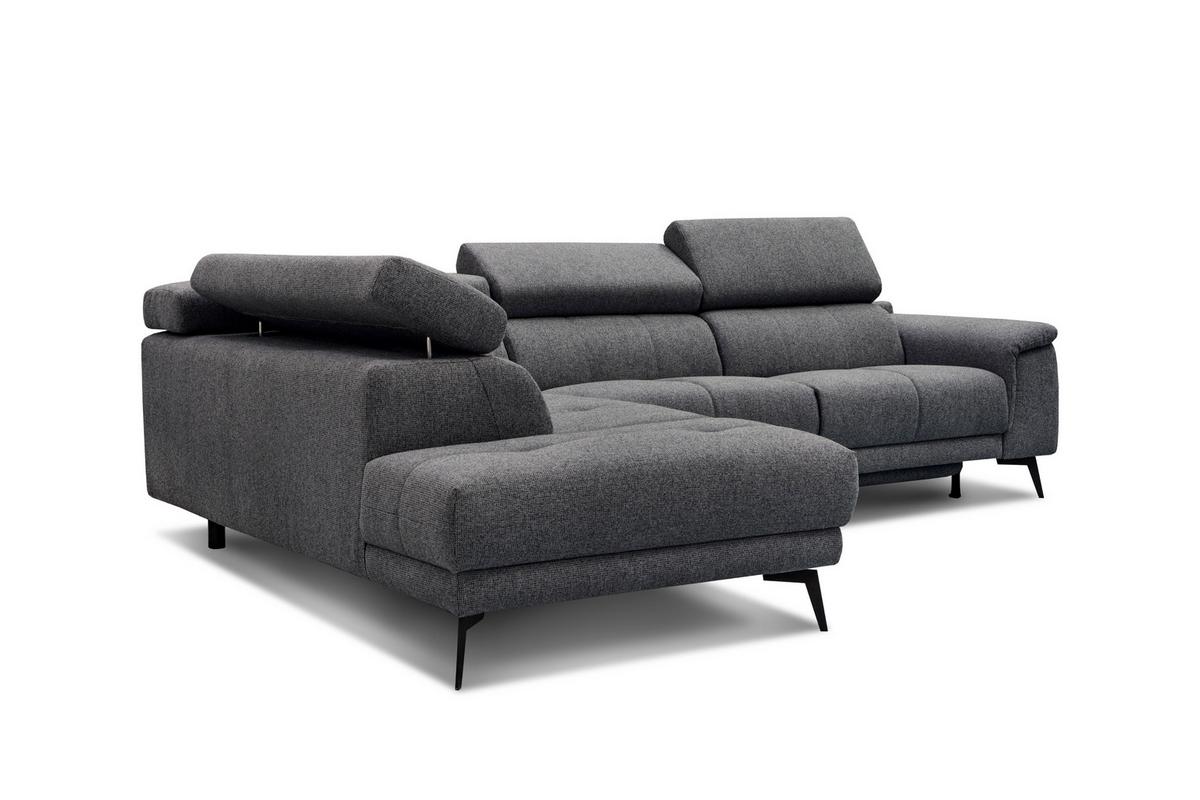 ECKSOFA FIERO 5-Sitzer mit 1 Relaxfunktion, dunkelgrau - Dunkelgrau, Holzwerkstoff/Textil (228/290cm) - Wozimo