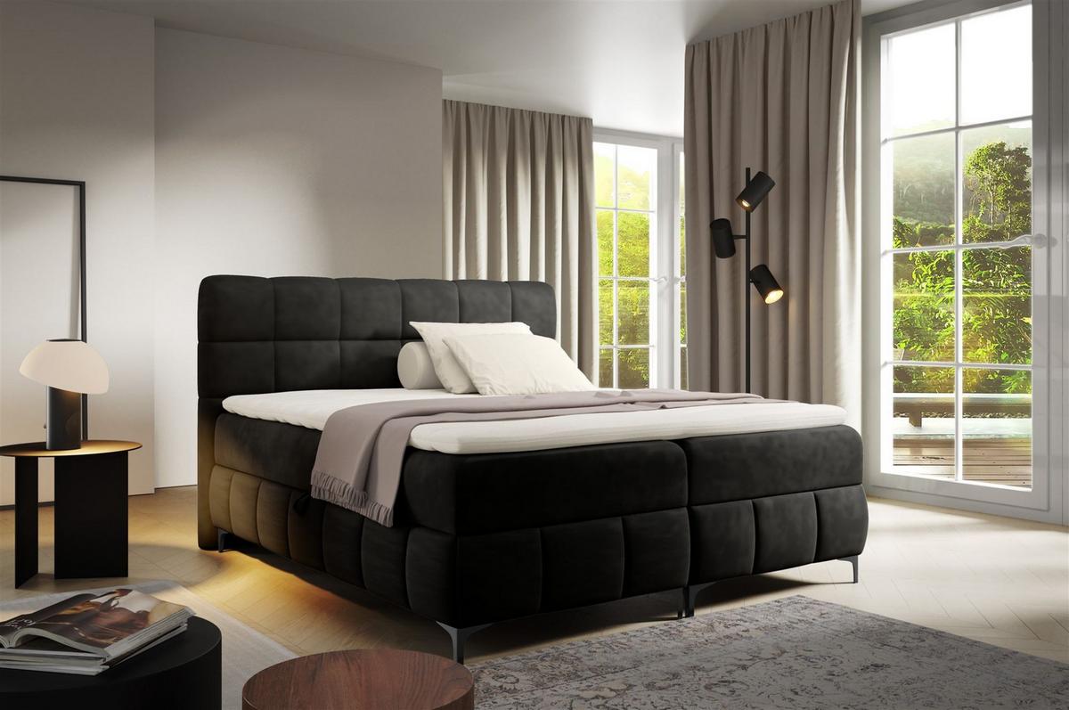 BOXBETT Sophie In Salvador - Schwarz, Holzwerkstoff/Textil (180/200cm) - Fun Möbel