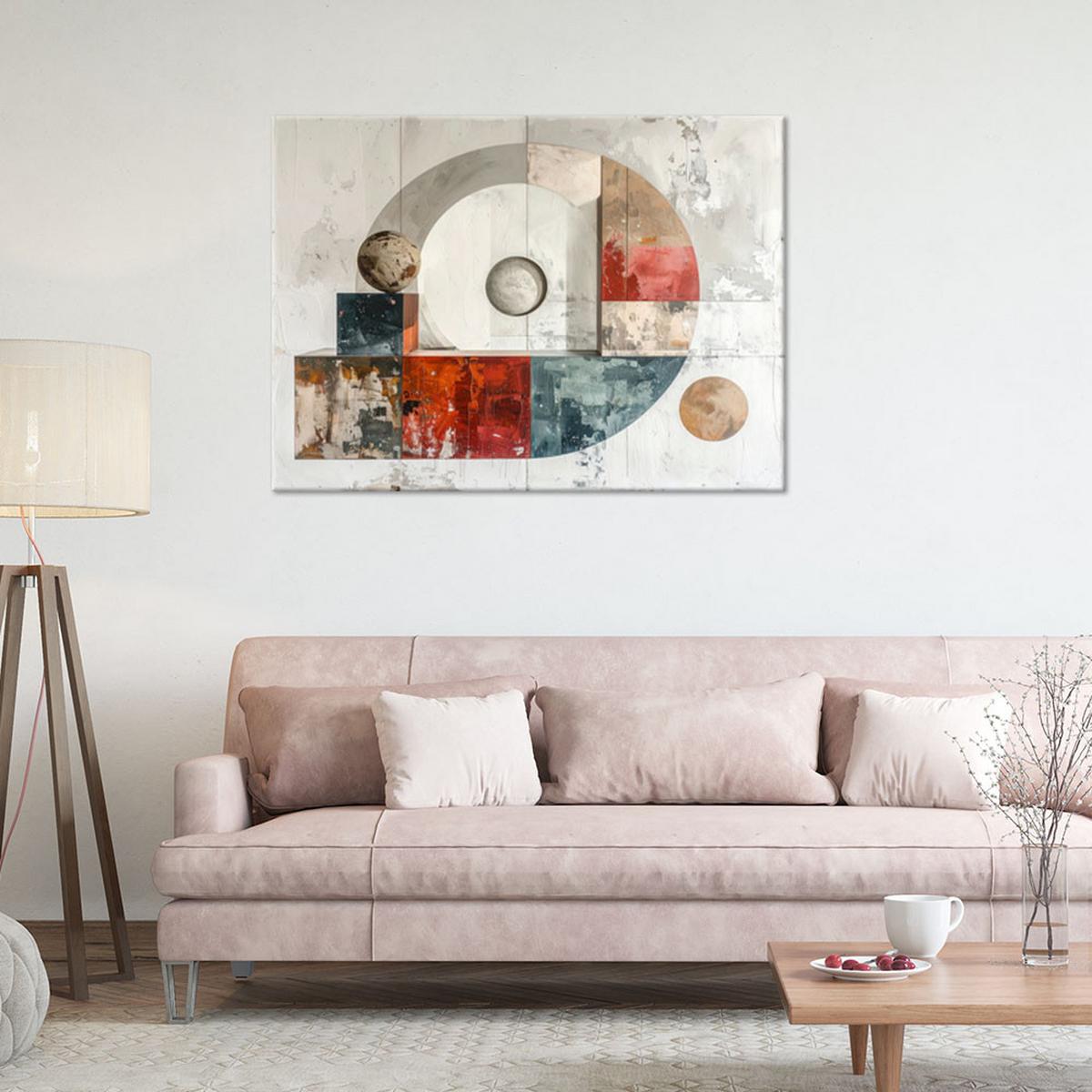 LEINWANDBILD Abstraktion 100x70cm - Weiß, Textil (100/70cm) - Feeby