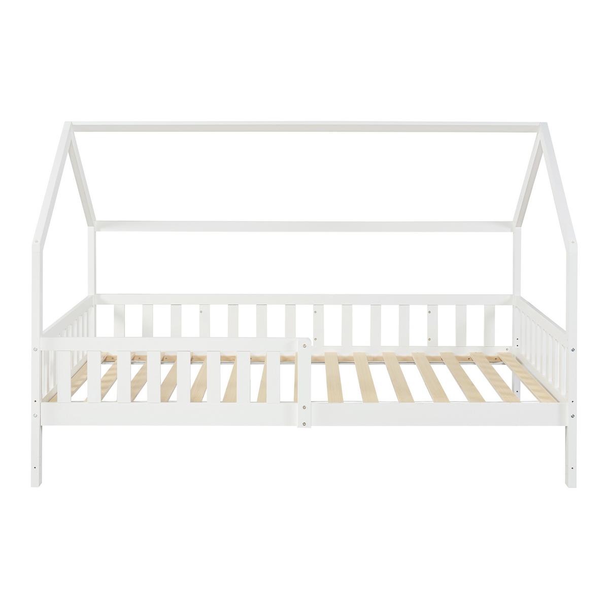 HAUSBETT Ydre - Weiß, Holz (120/200cm) - [en.casa]