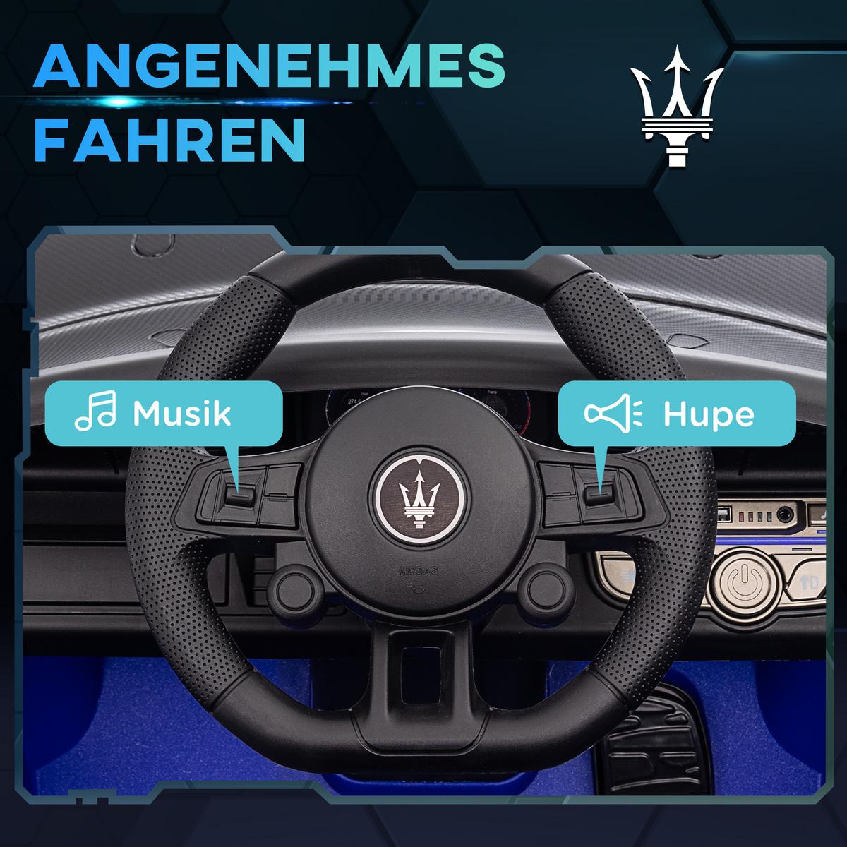 KINDER Elektroauto 12 V Kinderauto mit 2,4G Fernbedienung, Musik, Hupe, Blau - Blau, Metall (115/60/45cm) - AIYAPLAY