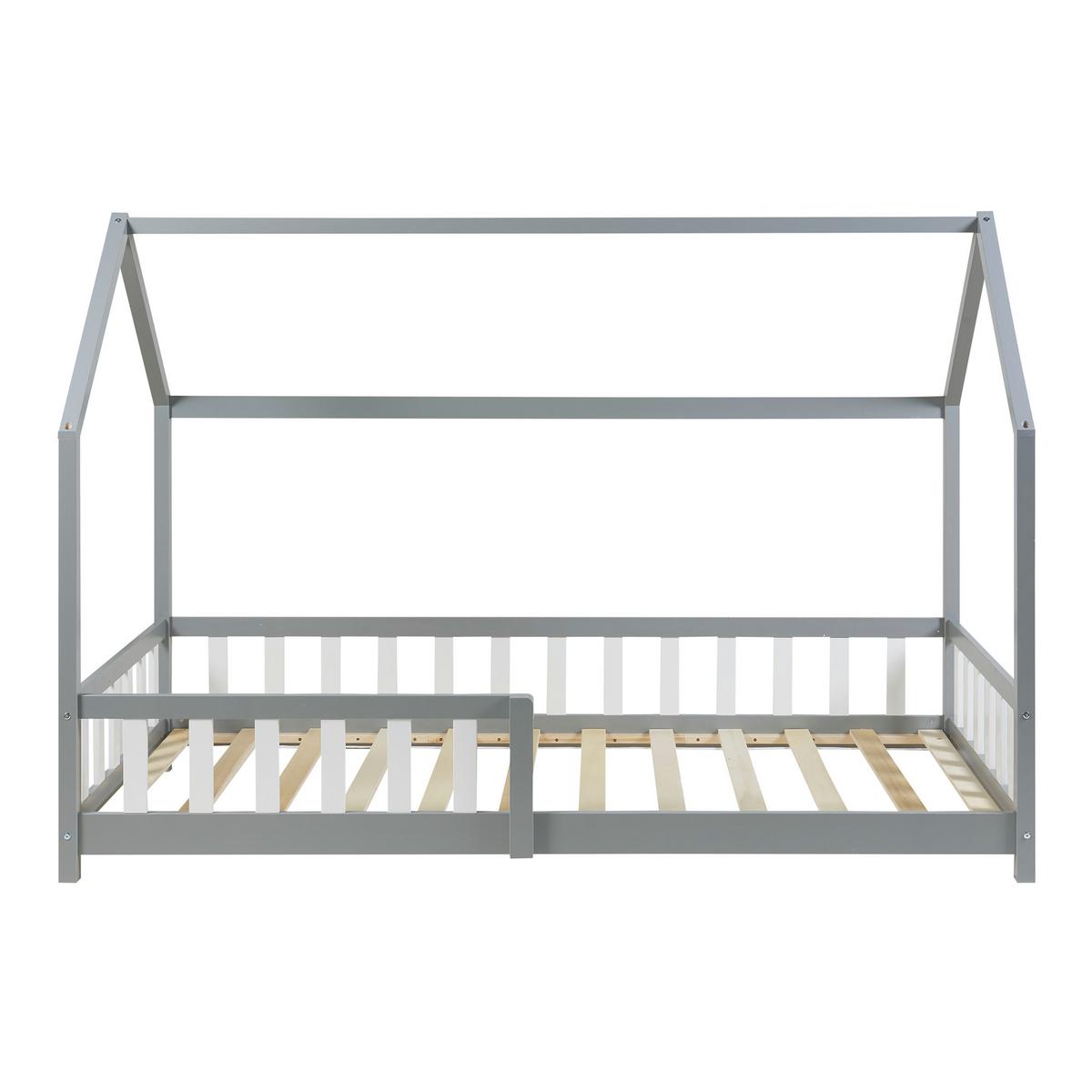 HAUSBETT Hesel - Grau, Holz (90/200cm) - [en.casa]