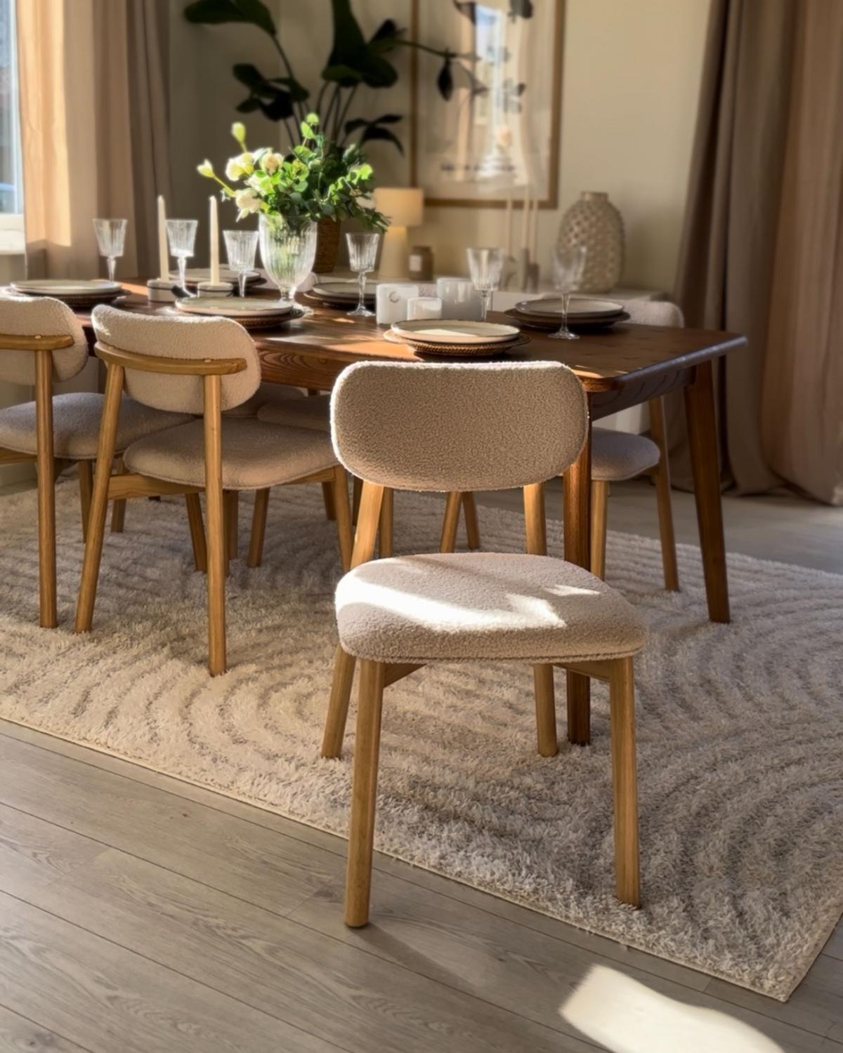 ESSZIMMERSTUHL 2er-Set Hellbraun Mills - Hellbraun/Beige, Textil (48/80/58cm) - Beliani