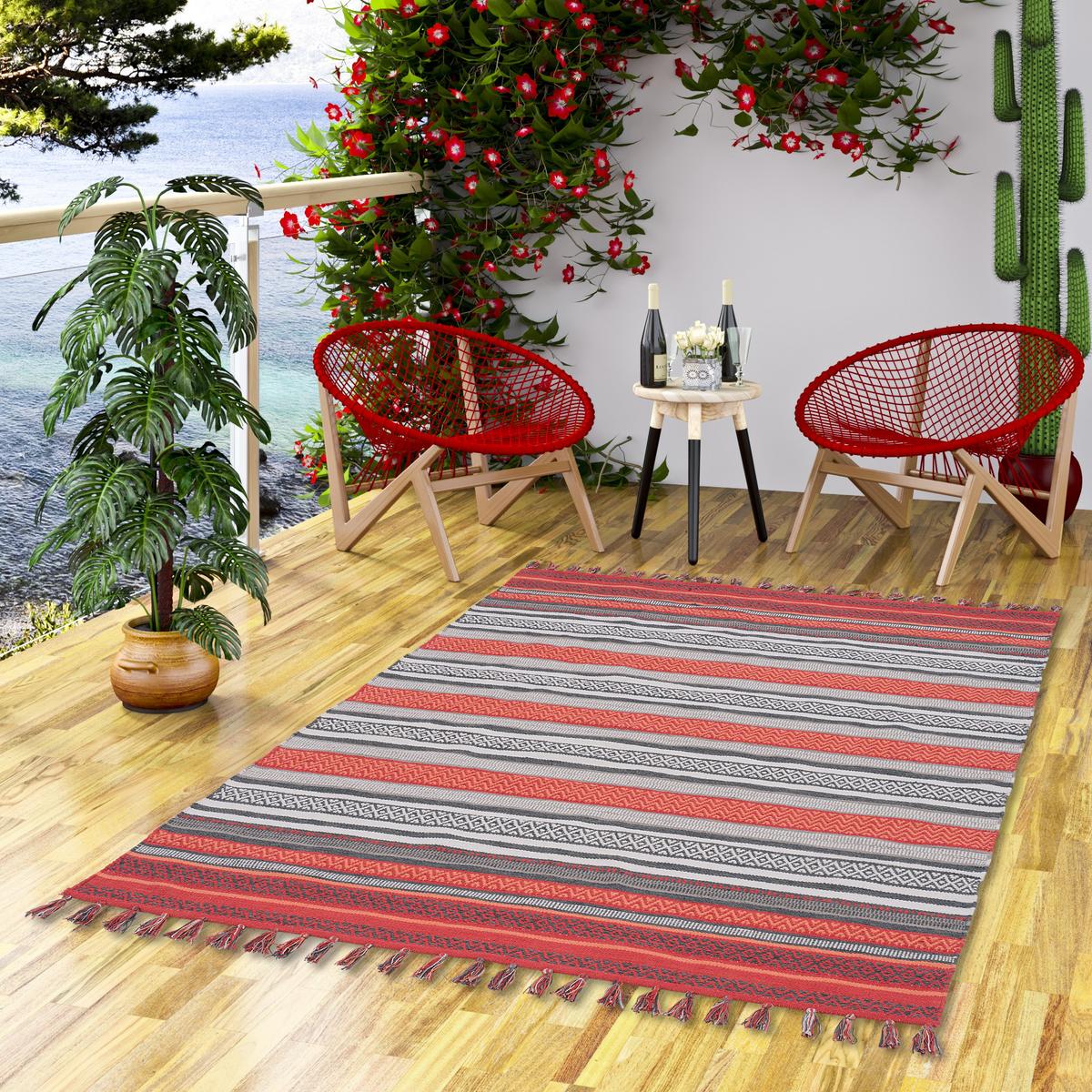 KELIM BAUMWOLLE NATUR TEPPICH GRACE - Rostfarben, Textil (200/290cm) - Pergamon