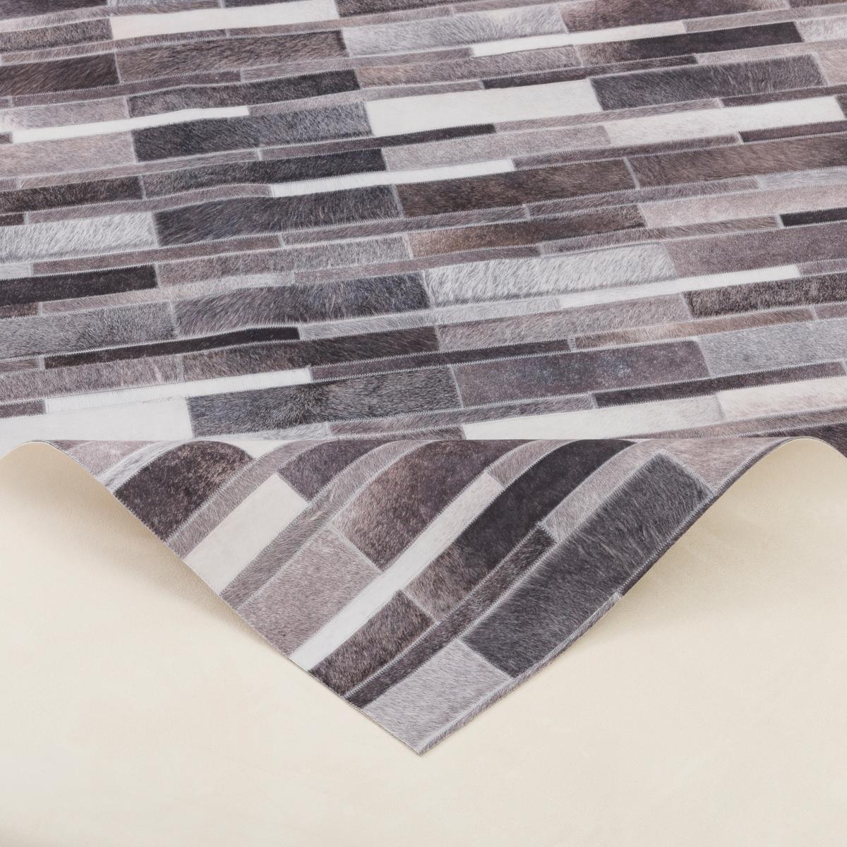 KUNSTFASER PATCHWORK TIERFELL STRIPES - Beige/Braun, Textil (120/160cm) - Pergamon