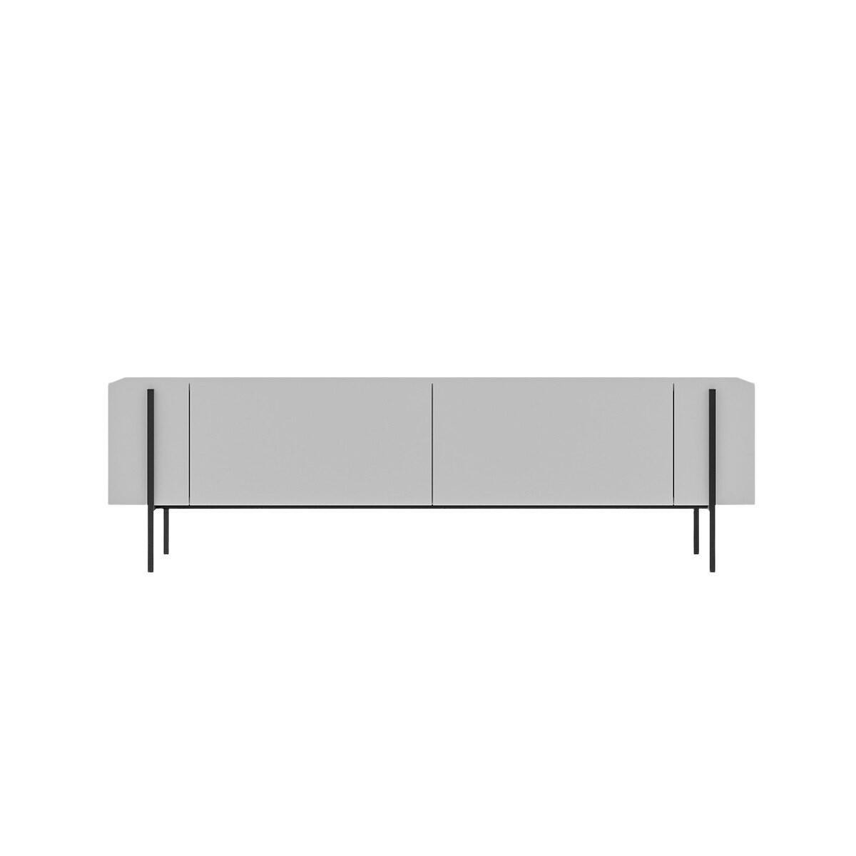 TV-MÖBEL mit 2 klappbaren Türen und Metallfüßen 31,4/160/45,6 cm - Weiß, Holzwerkstoff (31.4/45.6/36cm) - Calicosy