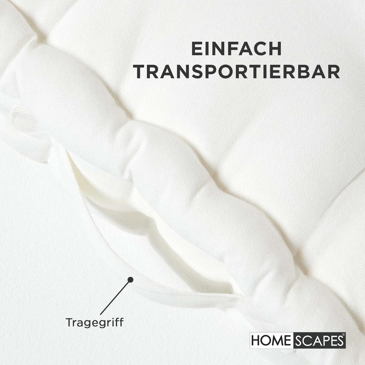 SITZKISSEN creme 50/50/10 cm – Bodenkissen unifarben - Creme, Textil (50/50/10cm) - Homescapes