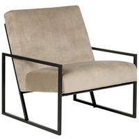 SESSEL Samtstoff taupe/schwarz Delary - Taupe/Schwarz, Textil (69/83/83cm) - Beliani