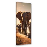 WANDBILD umherziehende elefanten - Braun, Textil (30/90cm) - Feeby