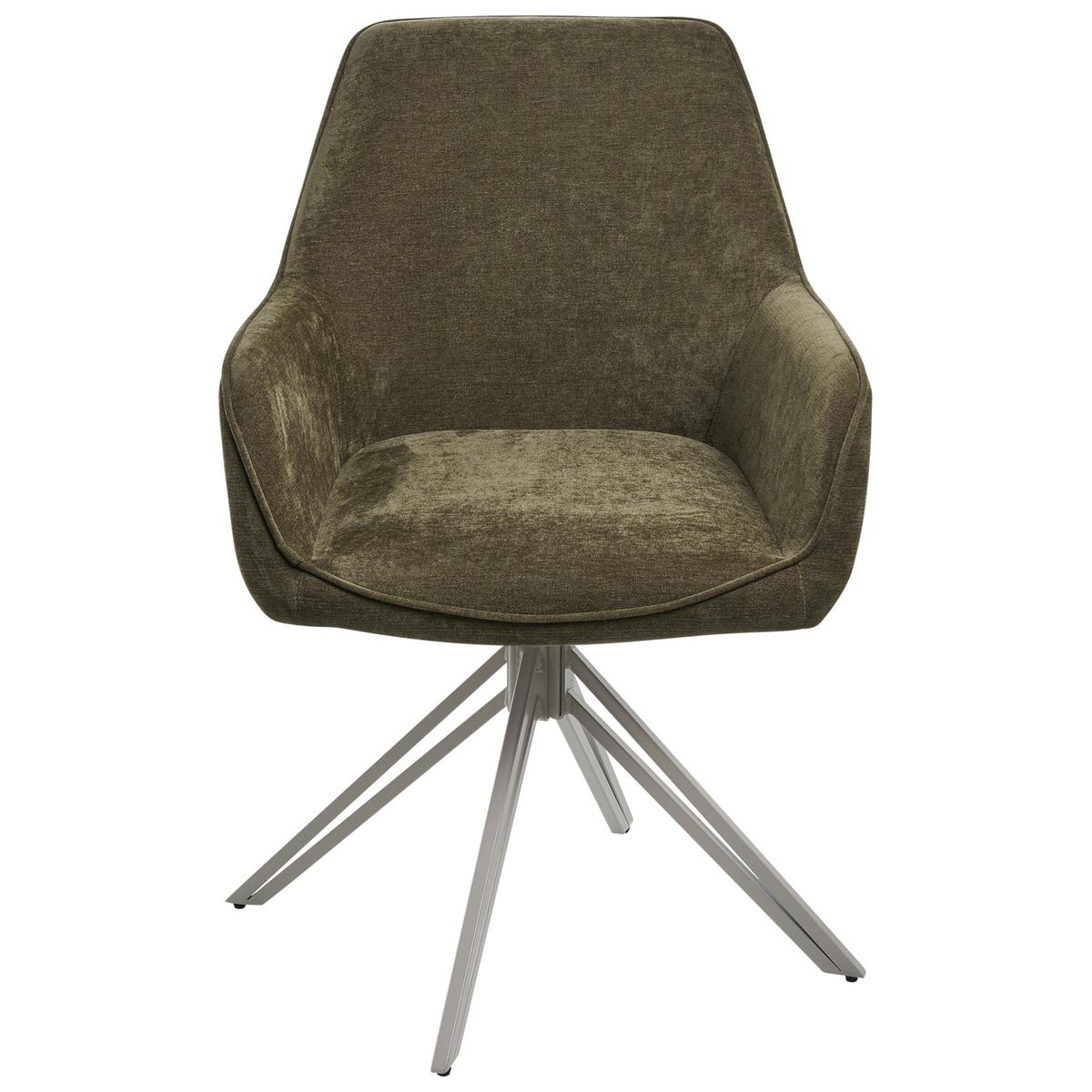 ESSZIMMERSTUHL 2er-Set Stoff Dunkelgrün Jodar - Grün, Textil (56/83/60cm) - Beliani