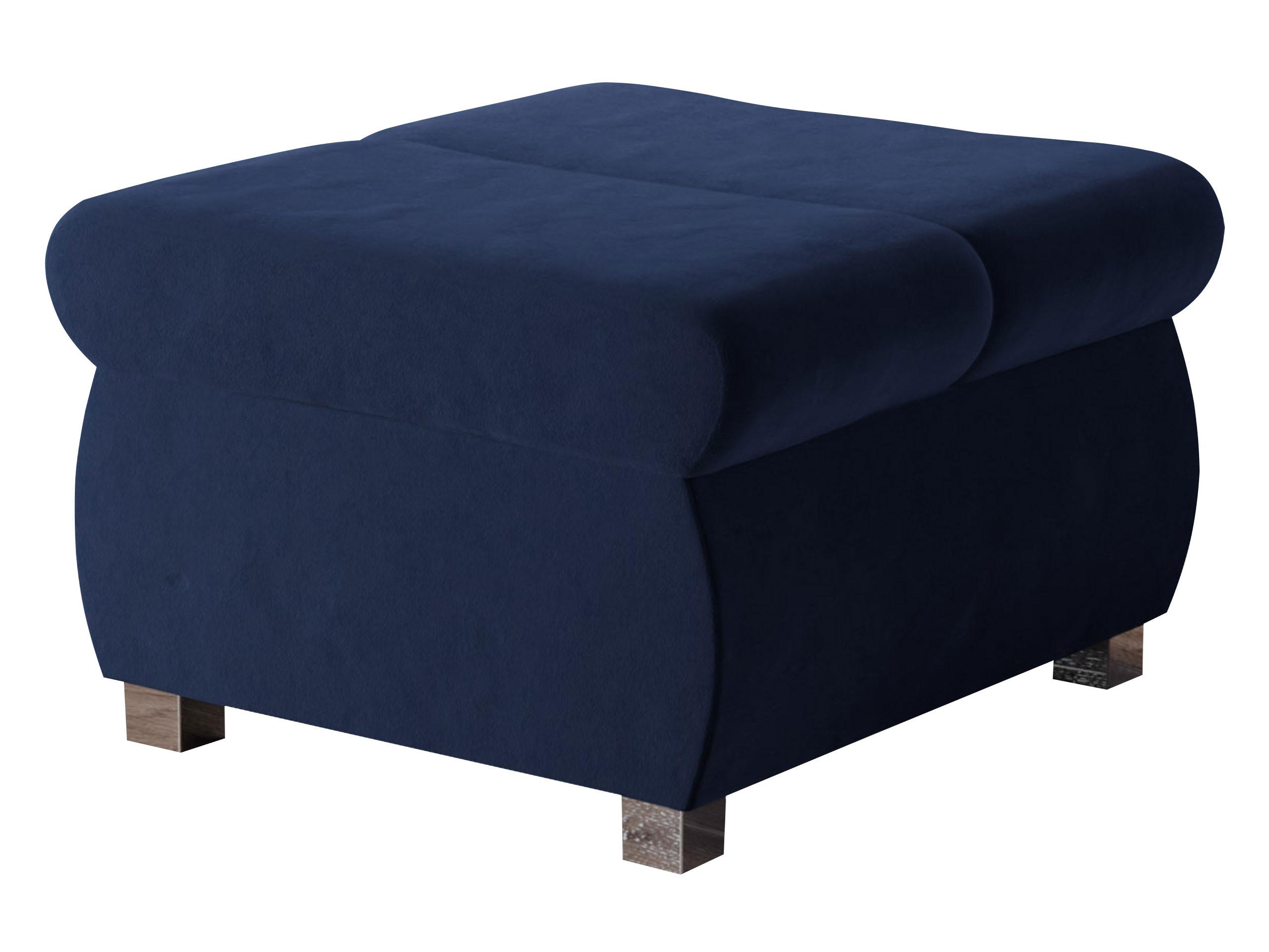 POLSTERHOCKER Bangkok Klein - Silberfarben/Dunkelblau, Holz/Kunststoff (60/39/60cm) - MIRJAN24