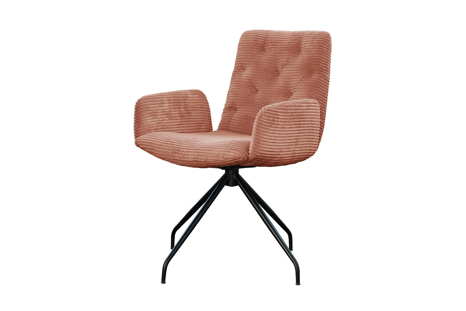 DREHSTUHL NEW CHARME Braun Cord (1er-Set) - Braun, Textil (59/87/66cm) - KAWOLA