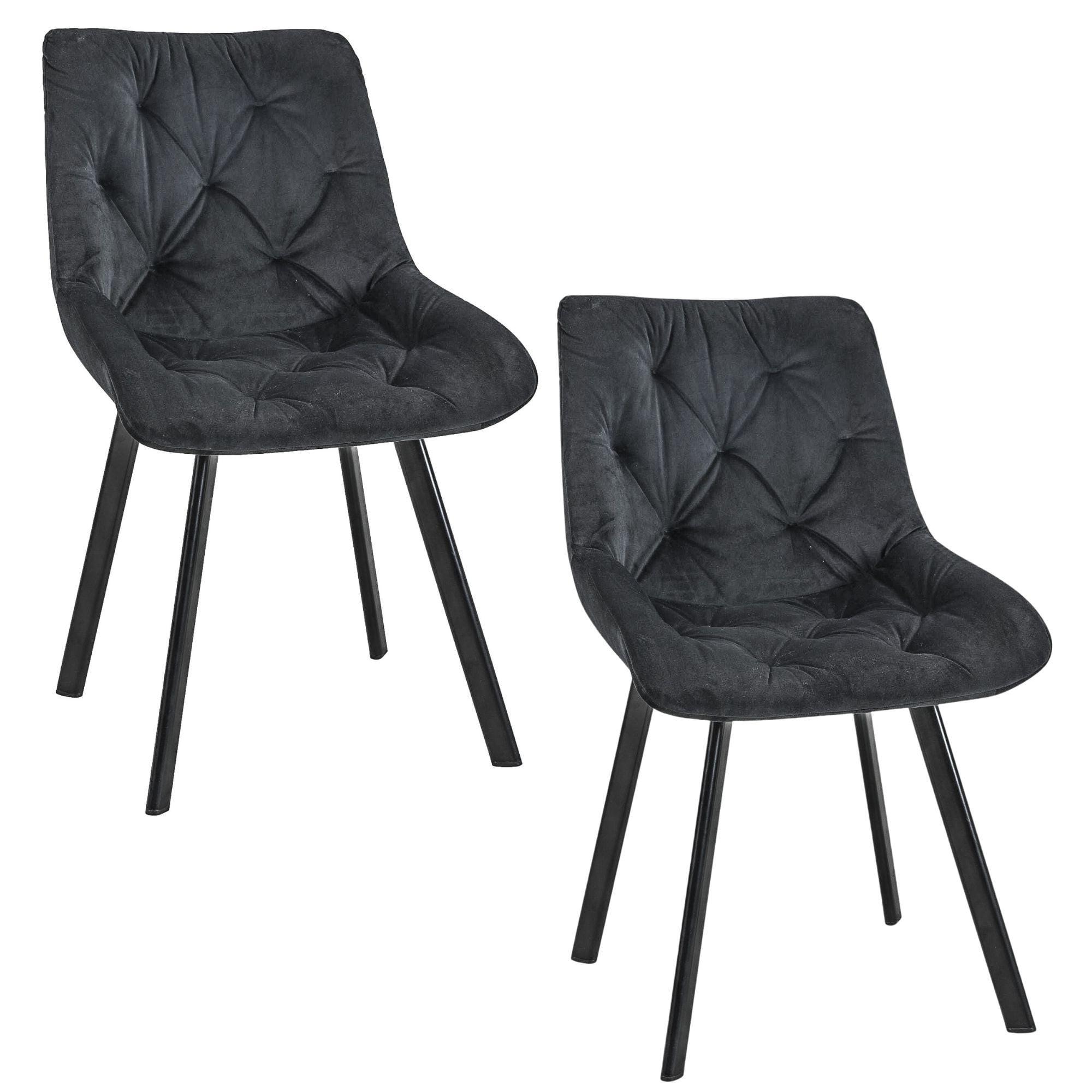 POLSTERSTUHL, Samt, Metallbeine 50/90/50 - Graphitfarben, Textil (50/90/59cm) - RAUMHIRSCH FURNITURE