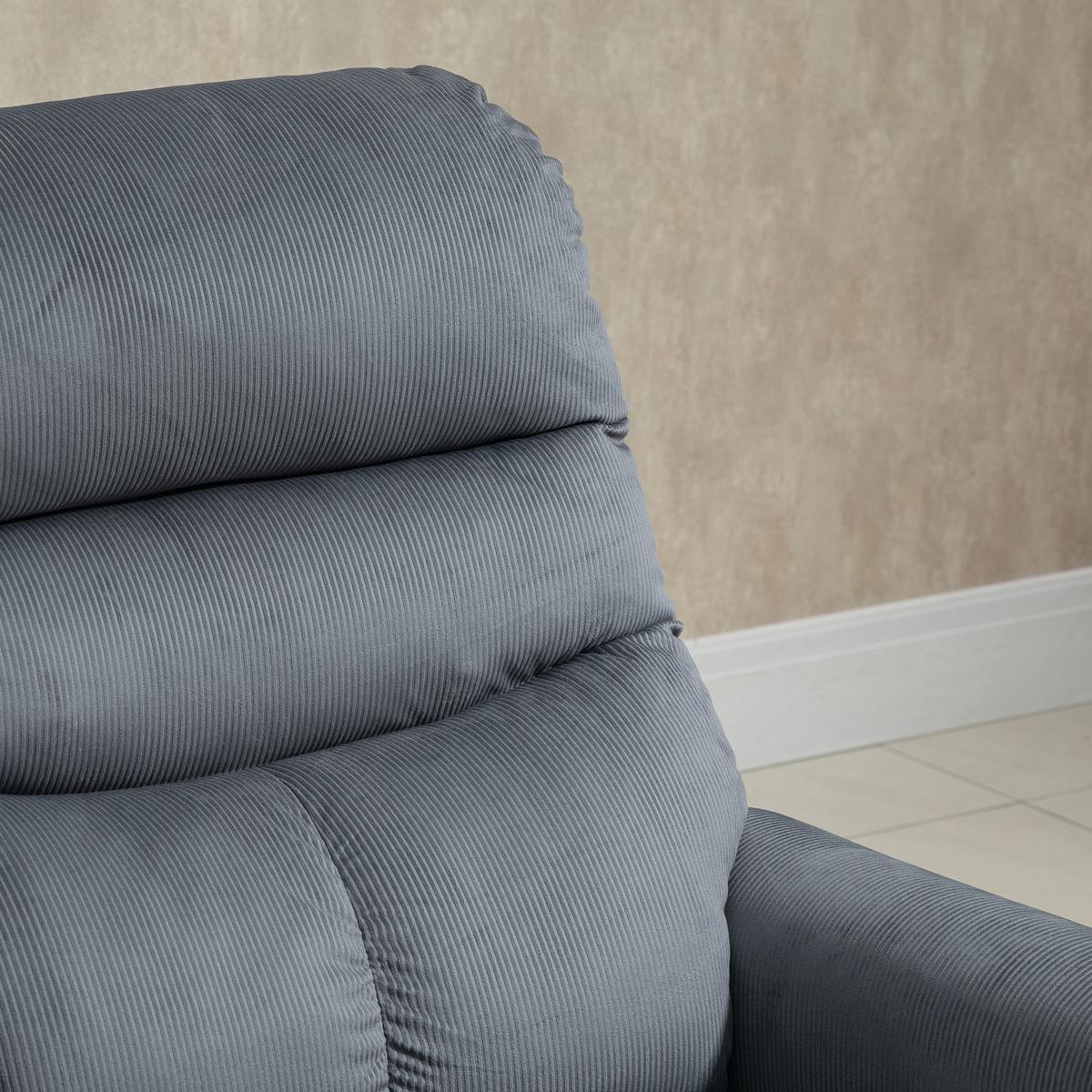 FERNSEHSESSEL Sessel mit Aufstehhilfe mit Massagefunktion Heizung Dunkelgrau - Dunkelgrau/Schwarz, Textil/Metall (93/110/83cm) - HOMCOM