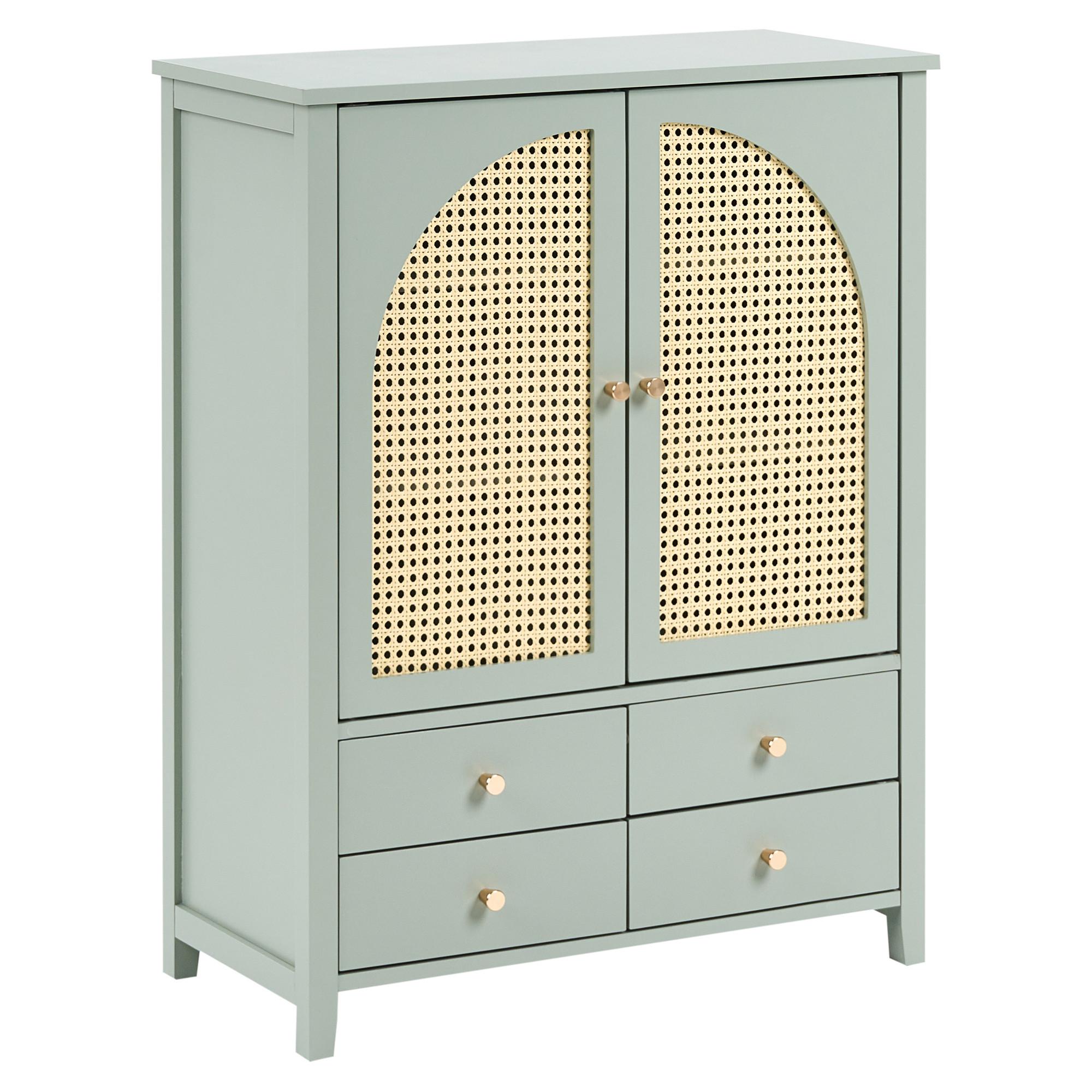 SCHUHSCHRANK Mintgrün Bendigo - Mintgrün/Grün, Holzwerkstoff (70/91/34cm) - Beliani