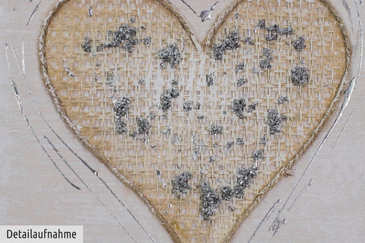 ACRYLBILD HANDGEMALT 30/30 cm - Beige, Holz/Textil (30/30cm) - KUNSTLOFT