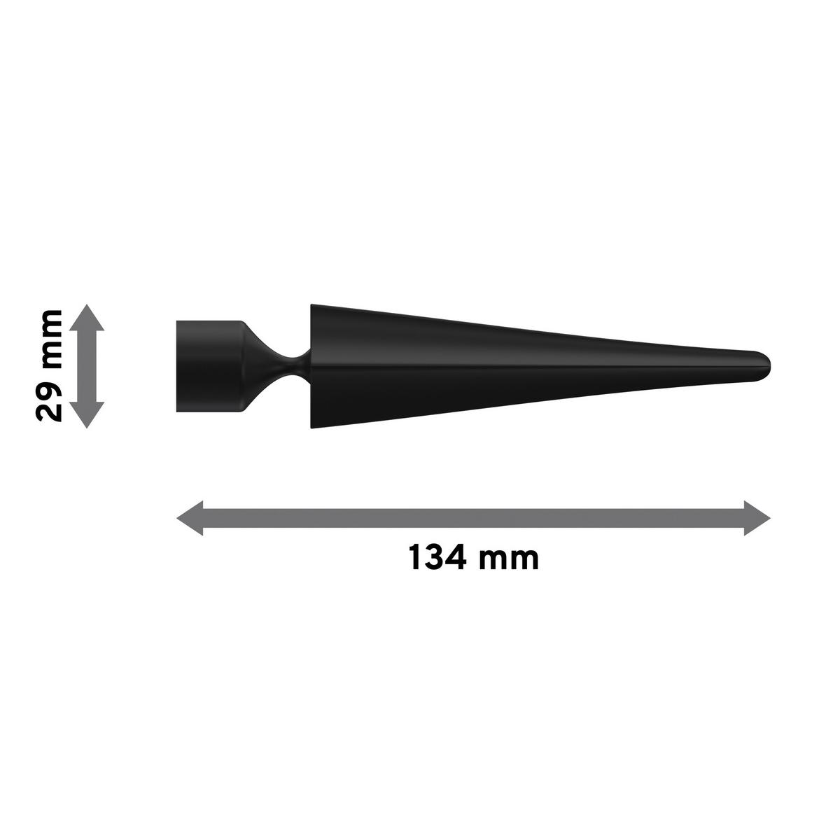 ENDSTÜCKE FÜR GARDINENSTANGEN 16 mm Ø, Lorenzo Schwarz, Packung 2 Stück - Schwarz, Metall (13.4/2.9/2.9cm) - INTERDECO
