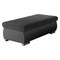 POLSTERHOCKER Bangkok Groß - Greige/Silberfarben, Holz/Kunststoff (120/39/60cm) - MIRJAN24