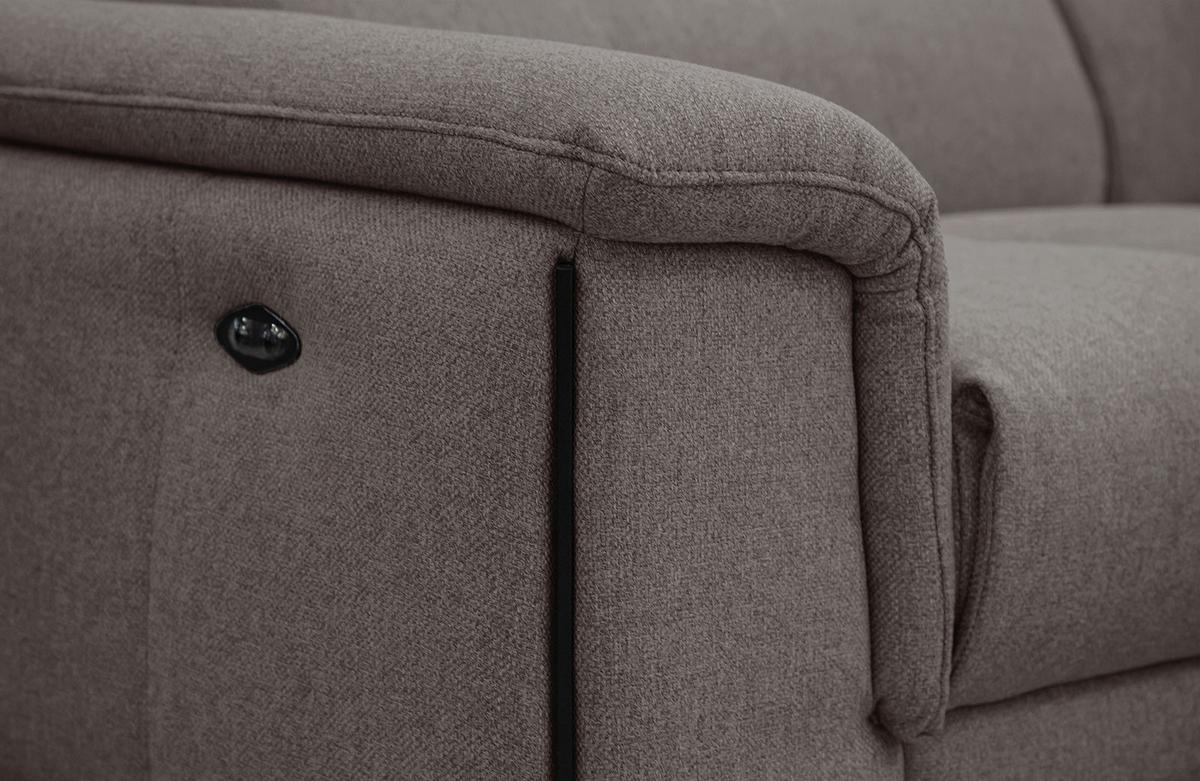 RELAXSOFA MATERA 3-Sitzer mit 2 Relaxfunktionen, braun - Schwarz/Braun, Holzwerkstoff/Textil (212/82/103cm) - Wozimo