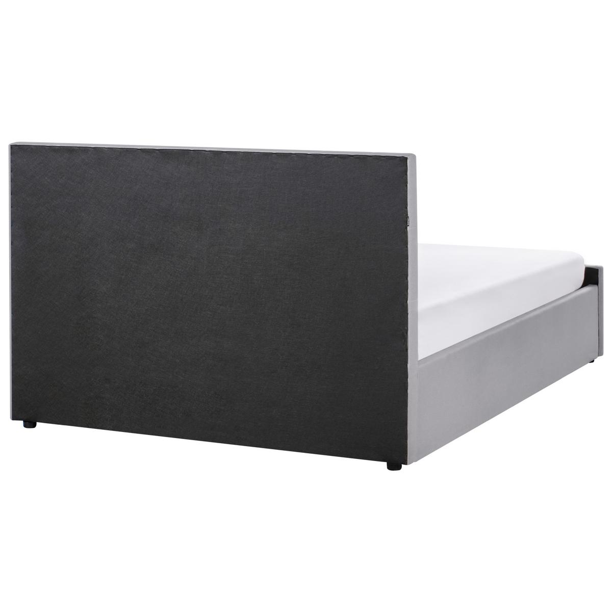 BETT mit Stauraum 160/200 cm Stoff Hellgrau Amiens - Hellgrau, Textil (160/200cm) - Beliani