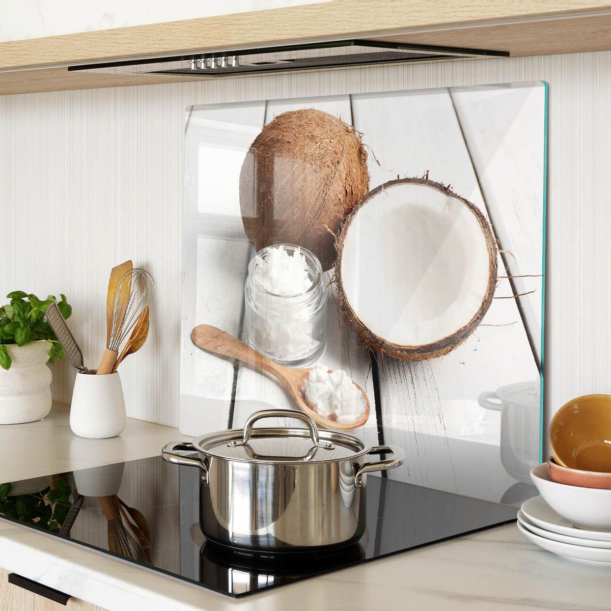 GLASPLATTE 60x52 cm Kokosöl - Braun, Glas (60/0.4/52cm) - TULUP