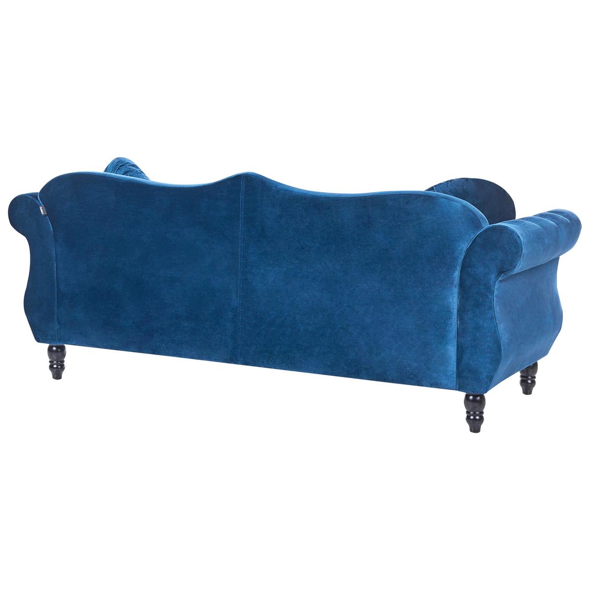 3-SITZER-SOFA Samtstoff Marineblau Skien - Hellblau, Textil (204/86/78cm) - Beliani