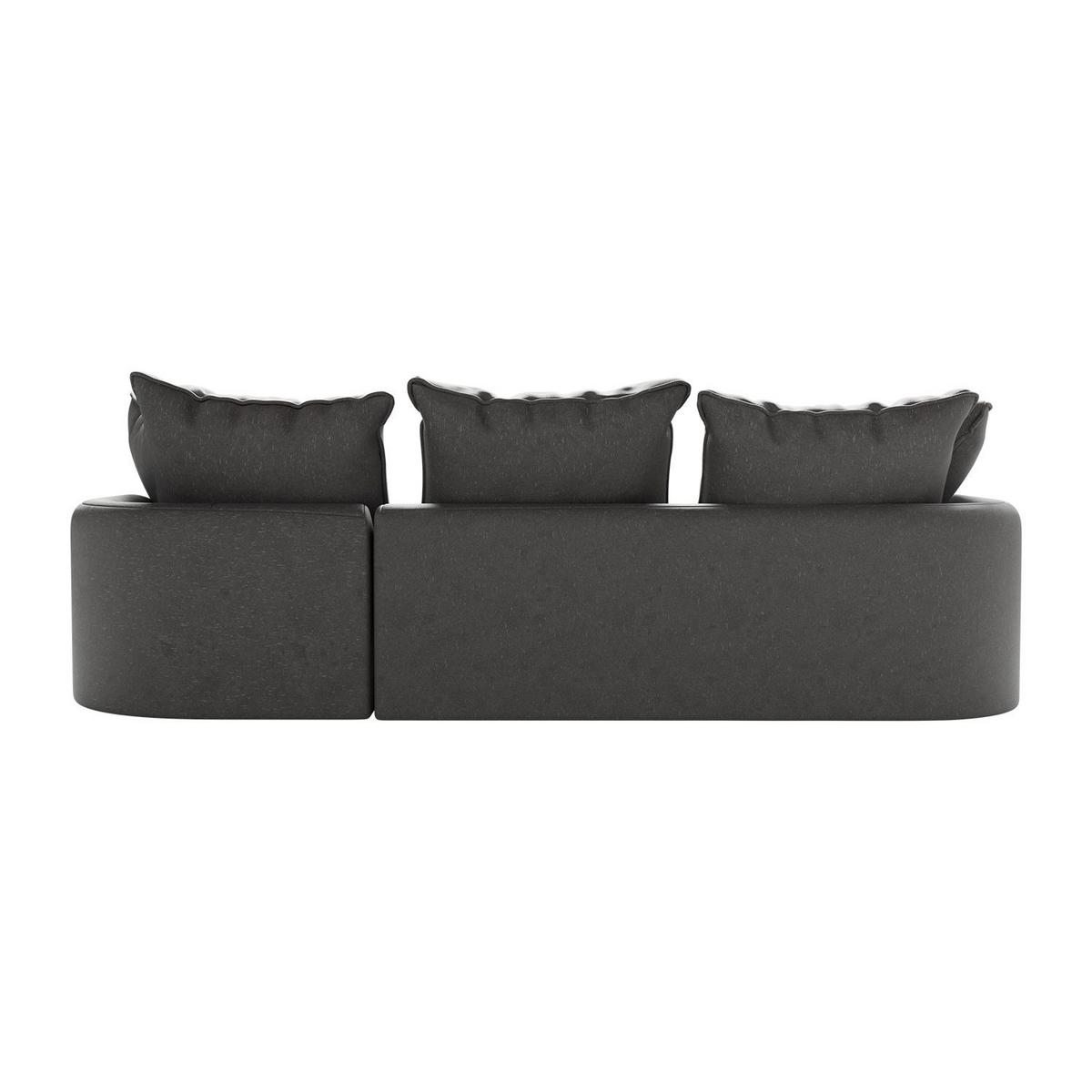 SOFA Tirano Samt Dunkelgrau mit Ottomane rechts - Dunkelgrau, Textil (300/102cm) - Juskys